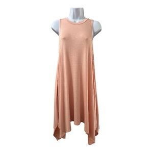 CAROLE CHRISTIAN NWOT Peach Sleeveless Handkerchief Tunic Size Large BOUTIQUE